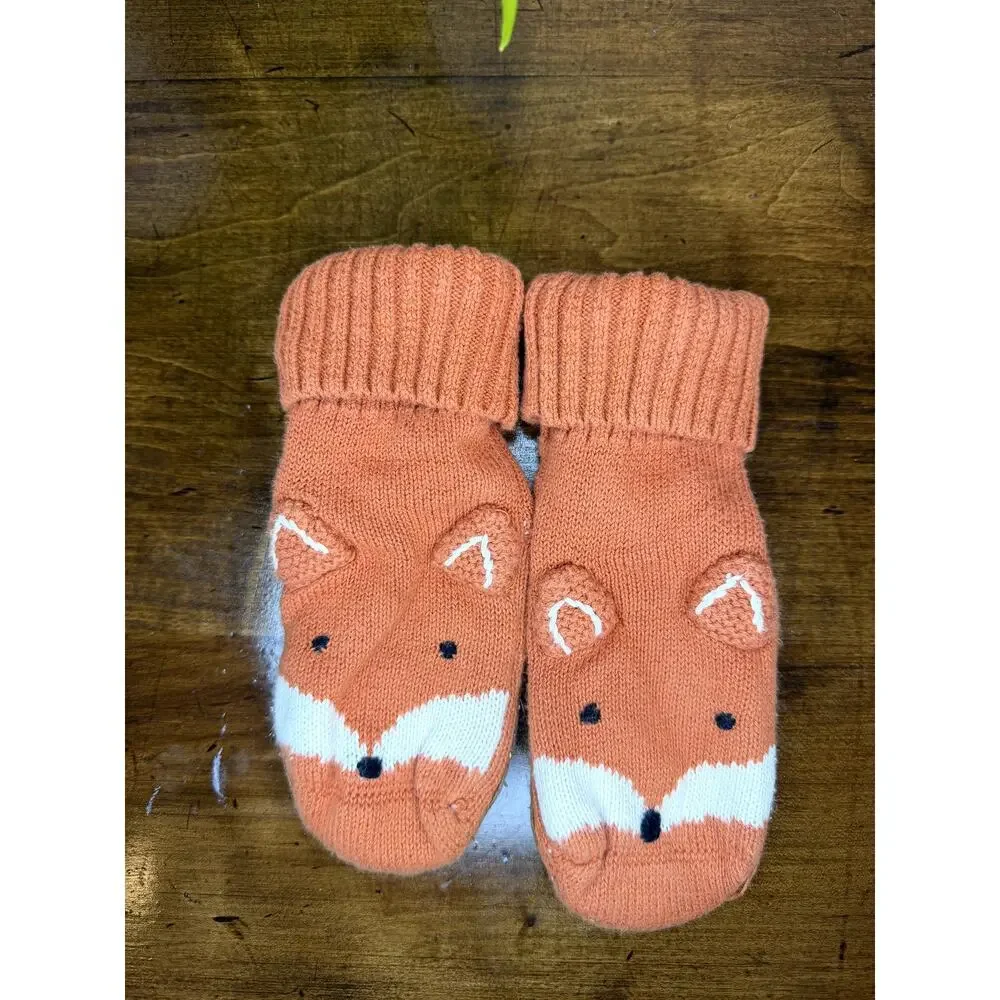 Fox Slipper Socks Cozy Knit Fleece Lined Non Slip House Shoes Cute Orange